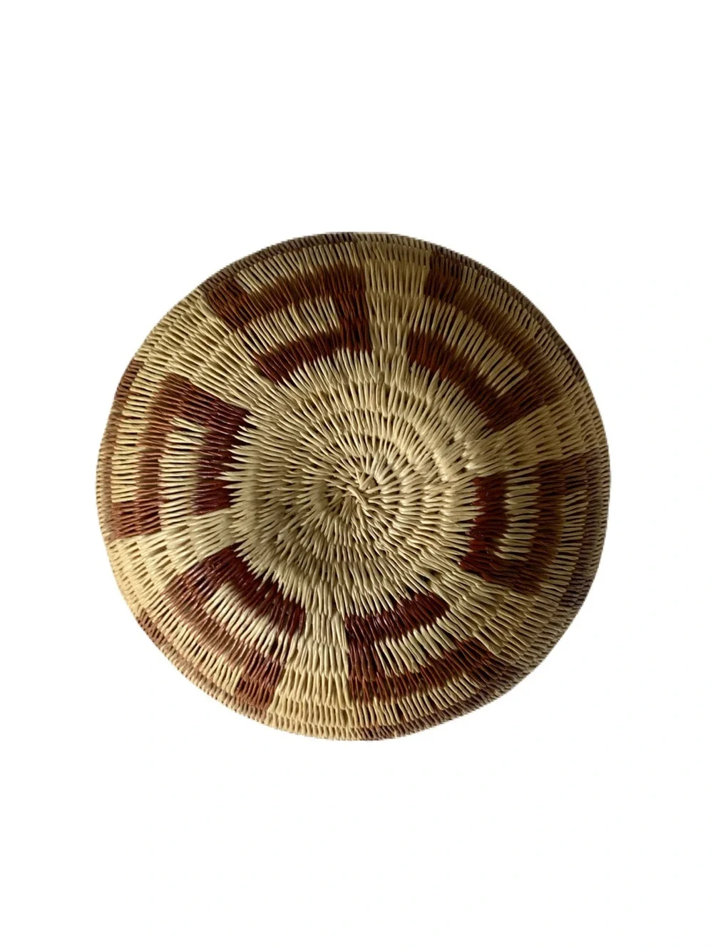 Wounaan Style Handwoven Basket Zig Zag Motif Panama Chunga Palm Tribal Art Vase